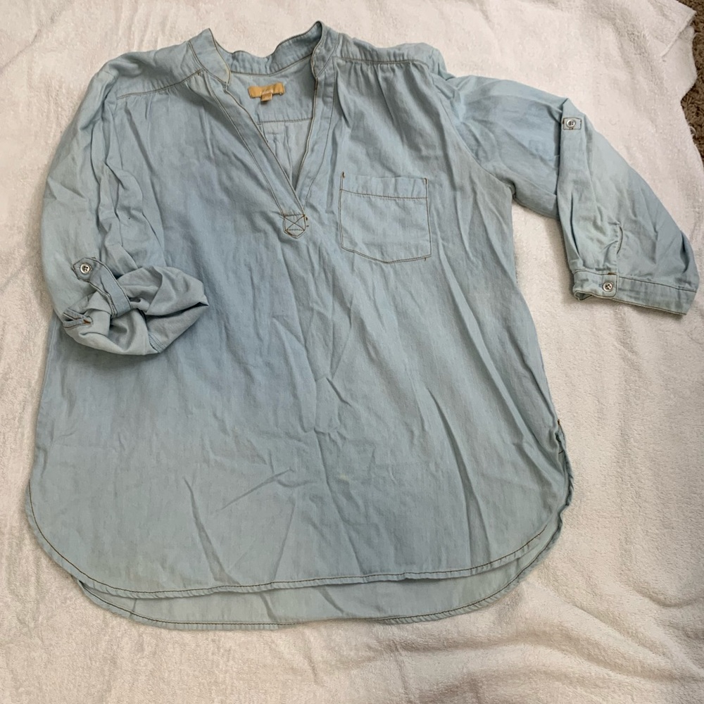 Chambray 3/4 top